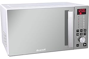 BRANDT - SE2616W - Micro-ondes Solo Electronique 26L – 900W – Autoprogramme 8 positions – 3 mémoires – Programme Speed Defrost – Façade miroir – Cavité énamelite – Blanc