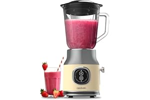 ‎CECOTEC Cecotec Standmixer Retro RetroTwist Yellow. 800W Maximale Leistung, Pulse-Funktion, 4-Klingen-Messer mit schwarzer Titanbeschichtung und 1L Krug, Vintage-Design in Gelb