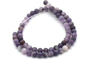 MIRACLES MINÉRAUX Fil/brin de 39 cm perles ronde 4/6/8 mm au choix (pour environ 2 bracelets), pierre naturelle en vrac idéale pour toutes créations de bijoux artisanales