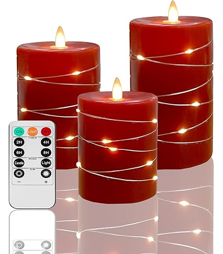 Lot De 4 Bougies Bâtons LED, Vert, Cire Véritable/plastique/LED, H. 24