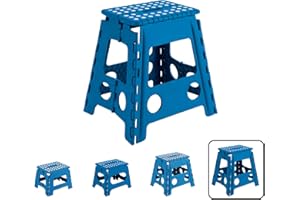 ARREGUI TB-039-A Sgabello Pieghevole Multiuso | Sgabello per Adulti o Bambini | Scala Pieghevole | Scalino | Sgabello per cucina, bagno, campeggio | 39 cm di altezza | Blu