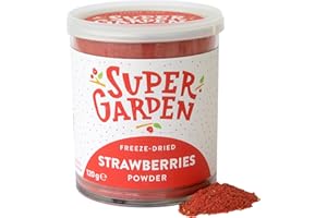 SUPERGARDEN Super Garden Freeze Dried Strawberry Powder - Natural Fruit Extract for Smoothies, Baking & Cooking - Pure Vegan Strawberries with Essential Vitamins & Minerals - Long-Lasting, Gluten-Free - 120g