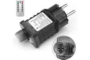KSIBNW Trasformatore Luci Natale 31V 9W Alimentatore con Telecomando, Trasformatore LED Adattatore con Timer 8 modalità Spina IP44 Adattatore Driver LED a Bassa Tensione per Luci di Natale Luci Lucine
