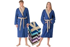 LEBENGOOD Albornoz Hombre 100% Algodón Rizo Americano 450 gsm – Bata de Baño para Ducha, Suave, Absorbente, Unisex, OEKO-TEX®