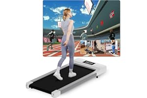 ‎DEERRUN DeerRun Raceable Laufband für Zuhause Geeignet für Apple Vision Pro, Laufband Schreibtisch MAX 159kg, APP-Steuerung Walking Pad mit KI-Begleitung, Multiplayer-Rennfunktion Laufbänder