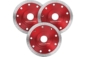 ERRUM 3PCS Diamond Saw Blades 115mm/4.5" Ultra Thin Cutting Disc for Angle Grinder Cutting Porcelain Tiles, 4.5" Wheel Disc Cut on Granite, Marble, Concrete, Tiles, Ceramics (Red)