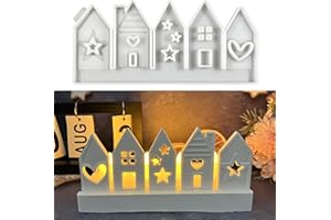 ‎HCHZSH123 Silikonformen Gießformen Kerzenhalter, Silikonform Kerzenhalter, Silikon Gießform Kerzenhalter, Gipsformen zum Gießen (Einsatz - Haus Sterne Mond)