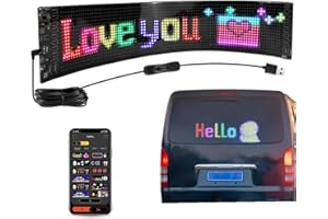LIUZHIPENG LED Matrix RGB Panel Pixel, Colorful Flexible Sign Display for Car, DIY Programmable Car Scrolling Sign Led Smart Advertising Message Soft Screen for Shop Bar Hotel Road Rage Window Sign