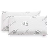 Textilhome Pack of 2 Memory Foam Pillows 75 cm Aloe Vera Visco Core | Aloe Vera memory foam pillow with cervical support, dou