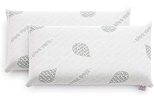 TEXTIL-HOME Lot de 2 Oreillers Mémoire de Forme 70 cm – Mousse Viscoélastique Ergonomique avec Tissu Aloe Vera et Housse à Double Fermeture Éclair, Adaptatif et Thermorégulé
