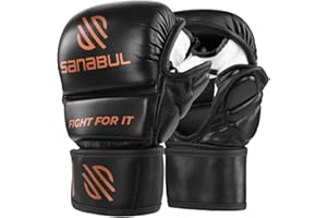 Sanabul Essential Gants MMA de 7 oz | Gants d'entraînement MMA | Gants Hybride Sparring pour MMA