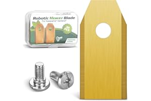GROFIS Lot de 36 Lame Robot Tondeuse, Lames de Rechange en Acier Inoxydable et Titane avec Vis, Accessoires pour Tondeuses à Gazon Robot Compatible avec Husqvarna Automower, Gardena, Yard Force