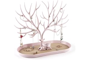 MORE&LESS Présentoir à bijoux en forme de bois de cerf - Organisateur à suspendre pour bagues, boucles d'oreilles, colliers et bracelets