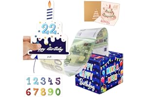 HUMTEOXI Prezenty pieniężne Urodzinowe pudełko niespodzianek, prezent pieniężny DIY z 3D kartkami urodzinowymi Pudełko prezentowe na urodziny dla dzieci i dorosłych, rodziców, bliskich
