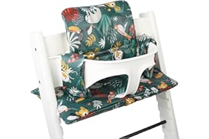 UKJE Cuscino compatibile con Stokke Tripp Trapp - Morbido cuscino per sedile per neonati, bambini e bambini piccoli, Accessori per seggiolone, Inserto in tessuto di cotone (Scimmia verde)
