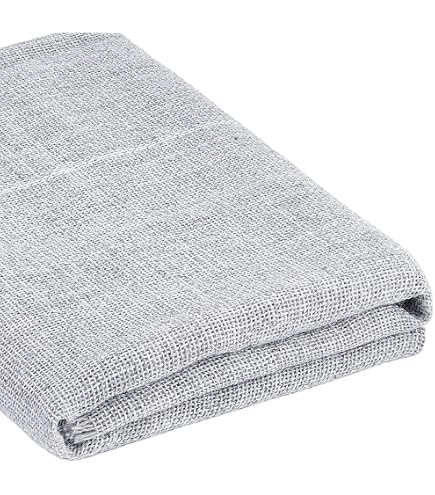 Tissu Lin Pour Punch Needle / Tufting - 150x200 Cm - Lignes De Repère Jaunes - Coton/polyester - Crème