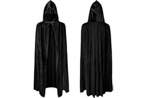 AOOWU Halloween Hooded Cape Witch Cosplay Accessories Adult Fancy Dress Costume Adult Grim Reaper Cape Long Cloak for Vampire Halloween Family Party Fancy Dress Masquerade (150cm/59in)