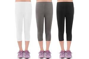 L&K-II Kinder Mädchen Leggings 3/4 Mädchen Hose Capri-Hose aus Baumwolle Schulkleidung Alter 4–18 Jahre 2723