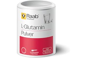 ‎RAAB VITALFOOD Raab Vitalfood® L-Glutamin Pulver (150 g) - ohne Zusätze, hochrein aus Fermentation, mit Meßlöffel für perfekte Dosierung, nur 9 g Glutamin Pulver pro Tag, Vegan