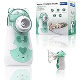 GIDEB, Aerosol, Portatile, Silenzioso, Bambini, Adulti, Nebulizzatore Mesh, Ultrasuoni, Usb-c, 5 Velocità, Veloce, Neonato, I