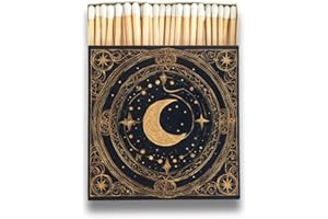 Curator Home Luxury Gift Long Safety Matches I Stylish Square Matchbox (Celestial)