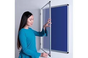 WONDERWALL PRODUCTS LTD Wonderwall Classic Tamperproof Lockable Noticeboard - 90 x 60cm with 2 Matching Safety Locks & Keys. Locks at top & Base for Additional Security, Choice of 12 Colours Including (Blue)
