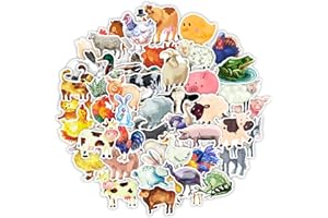 Mistree 50 Autocollant Animaux De La Ferme, Stickers Animaux Enfant, 4-6 CM