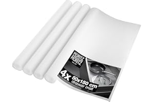 Moritz & Moritz Mata do szuflad o szerokości 50 cm, 4 szt., antypoślizgowa, do szuflad 50 x 150 cm, wkład do szuflad, do kuchni lub folia do szafy, w zestawie 20 naklejek tablicowych