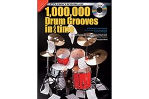 PUREMYSTIC Learn How To Play Drums - 1,000,000 Drum Grooves in 4/4 Time - Drum Kit Music Tutor Teach Yourself Lessons - Rock Heavy Metal Funk Rap Reggae Styles - Book & CD - R5
