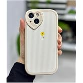 Go Aksesuar Iphone 13 Ve 14 ile Uyumlu Kamera Kalp Detaylı Kaplama &Ccedil;i&ccedil;ek Tasarımlı Kılıf