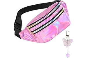 FASBET Torba nerka dla dziewcząt, kobiet i dzieci, z dekoracją w motyle, kolorowa saszetka na brzuch, damska stylowa saszetka na brzuch, na festiwal, hipbag, liliowy