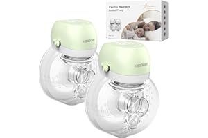KISSBOBO Sacaleches Electricos, Sacaleches manos libres doble, extractor de leche materna, Bajo Ruido Recargable Inalámbrico 3 Modos 9 Etapas Sacaleches con 21mm/24mm (Verde 2 Piezas)