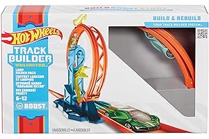 Hot Wheels Track Builder Unlimited Coffret Lanceur et Looping avec connecteurs et Une Voiture Incluse, Jouet pour Enfant, GLC90