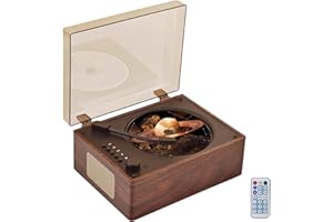 HOCOMAY Reproductor de CD portátil con Bluetooth 5.3, reproductor de CD recargable con cubierta antipolvo, retro HIFI reproductor de CD con mando a distancia, compatible con AUX USB óptico