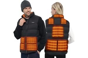 DR.PREPARE Heated Gilet with 7.4V DC Port, Unisex Heated Vest with 10 Heating Zones & 3 Heat Levels, Fluffy Heated Body Warmer Jacket