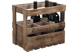 AUBRY GASPARD Caisse en bois vieilli 6 bouteilles Perrin et Fils