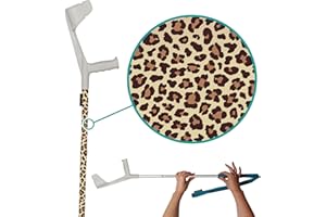 ‎MY ADD ON myCover - Trendige Hülle für Krücken und Gehstöcke, passend für alle Krücken und Gehstöcke, elastischer Stoff, waschbar (Leopard - 1 Stück)