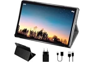 SUAAT 2025 Andriod 10 Tablet 10 Pulgadas, 4GB RAM + 64GB ROM, Bluetooth, OTG, Batería 8000mAh, Cámara Dual, Tablet con Funda,Gris