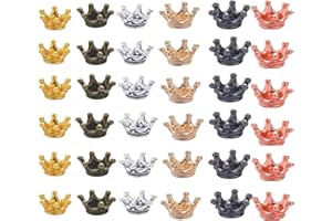 LUVDECO 120 Pcs Mini Crown Charms Pendants Crown Jewelry Charms 6 Colors Bulk Crown Charms Spacer Beads DIY Jewelry Making Crafts Accessories Charms for Necklace Earring Bracelet Tiara Gift Decoration