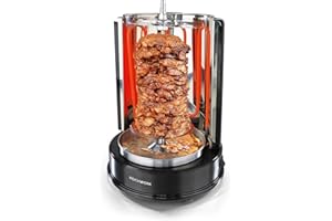 Rachs KOCHWERK Dönergrill für Zuhause | Vertikaler-Multigrill für Fleisch-, Fisch- & Veggie-Variationen | Rotisserie mit 360°-Rotation & großflächigem Heizelement | Mittelspieß & 6 Schaschlik-Spieße