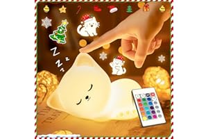 ONE FIRE Nachtlicht Kinder Nachtlicht Baby, 16 Farben+Fernsteuerung+Stilllicht Dimmbar Nachttischlampe Kinder,USB Wiederaufladbar Baby Nachtlicht Dimmbar Katzen Deko, Nachtlicht Mädchen Nachtlampe Kinderzimmer