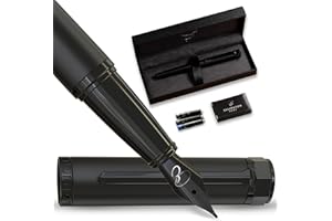 Ellington Pens Luxury Fountain Pen Set - Fountain Pens for Writing - Smooth Medium Nib Writing Pens - Includes Refillable Ink Converter, 3 Ink Cartridges, Gift Box - Elegant Calligraphy Pens