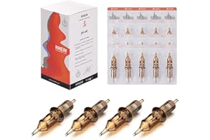 HAWINK Igły do tatuażu 50 szt. mieszane # 10 Bugpin okrągła wkładka 3RL 5RL 7RL 9RL i 12 standardowych okrągłych wkładek 1RL 3RL 5RL 7RL 9RL 11RL EN02-50KIT-C