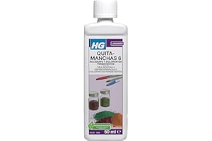HG Quitamanchas 6, Quitamanchas para Ropa y Textiles, HG Limpiador que Elimina Tinta de Bolígrafo, Manchas Persistentes de Comida y Colorantes, Manchas de Cerveza y Alcohol, 50 ml