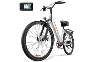 URLIFE 26" Electric Bikes for Adults, Mountain Bike with LCD Display, 36V 13AH Removable Battery 250W Powerful Motor, 7-Speed Derailleur 80KM Max Range Ebike Commute MTB