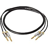 Amazon Basics Cavo per altoparlanti con Connettore a banana placcati in oro, CL2, privo di ossigeno al 99,9%, 0.9 m, Nero
