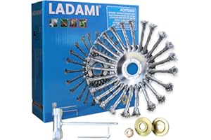 LADAMI Cepillo de malezas 25,4 x 200 mm | Fácil montaje | Muy robusto También disponible para desbrozadoras eléctricas