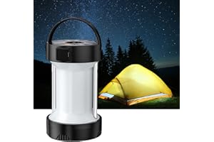 Lámpara de camping solar, Ovker LED USB C, linterna de camping, recargable, portátil, magnética, batería, 4 modos, SOS, resistente al agua, linterna de camping, linterna exterior para pesca al aire