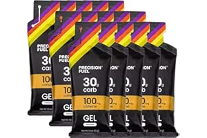 PRECISION HYDRATION Precision Fuel 30 Caffeine Energy Gel - Mild Flavour Running Gels for Endurance Athletes, 30g Carbohydrate, Easy-to-Digest, Perfect for Running & Long-Duration Sports (15 Gels)