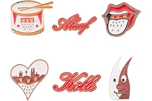 ANIMACOSER 6 Stück karneval anstecker Rot Weiß Karneval Fasching Anstecker Pin Köln Hippie Herz Alaaf Anstecker Karneval Für Motto Party，Kinder & Erwachsene